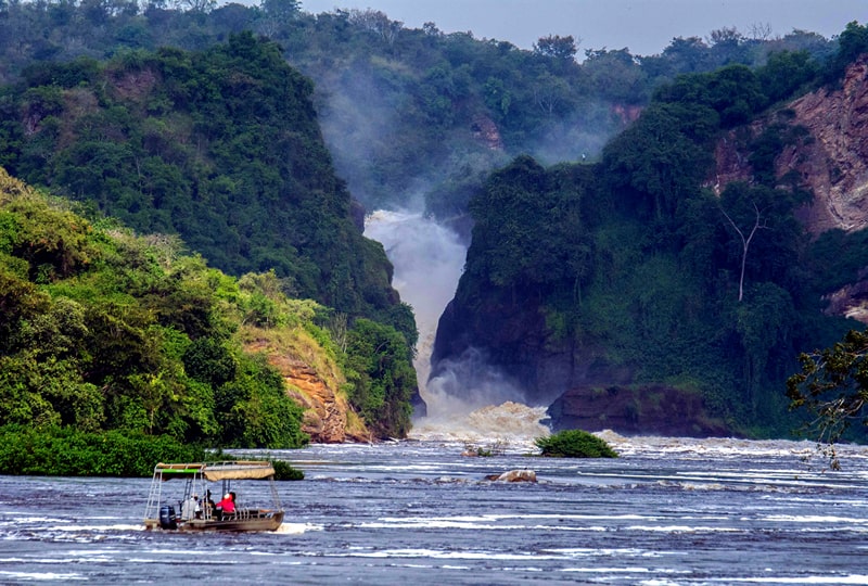 The Murchison Falls on the Nile River in Uganda's Murchison Falls National Park- Kwezi Outdoors
